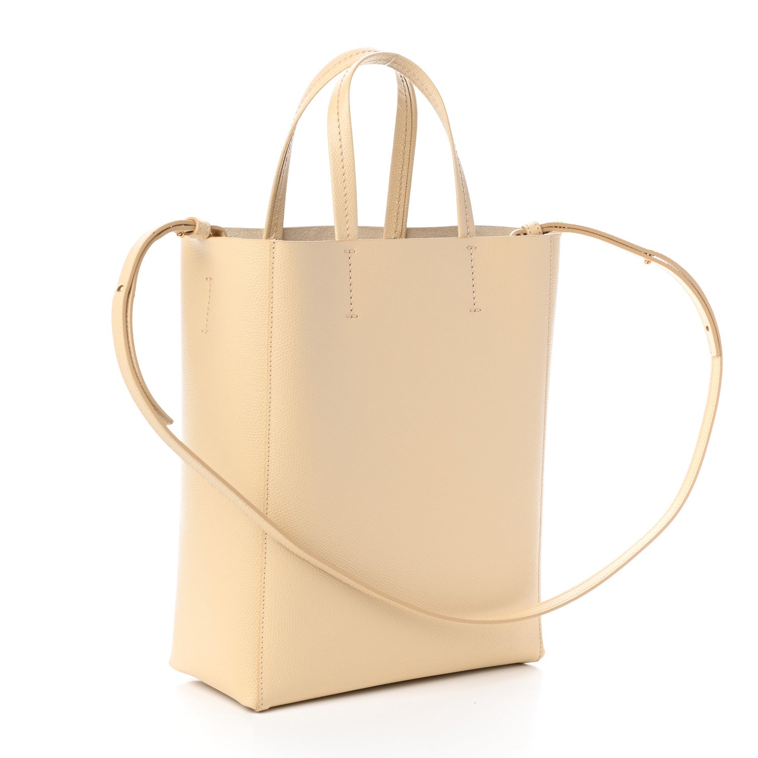 Celine Grained Calfskin Small Vertical Cabas Sand 3 of 9