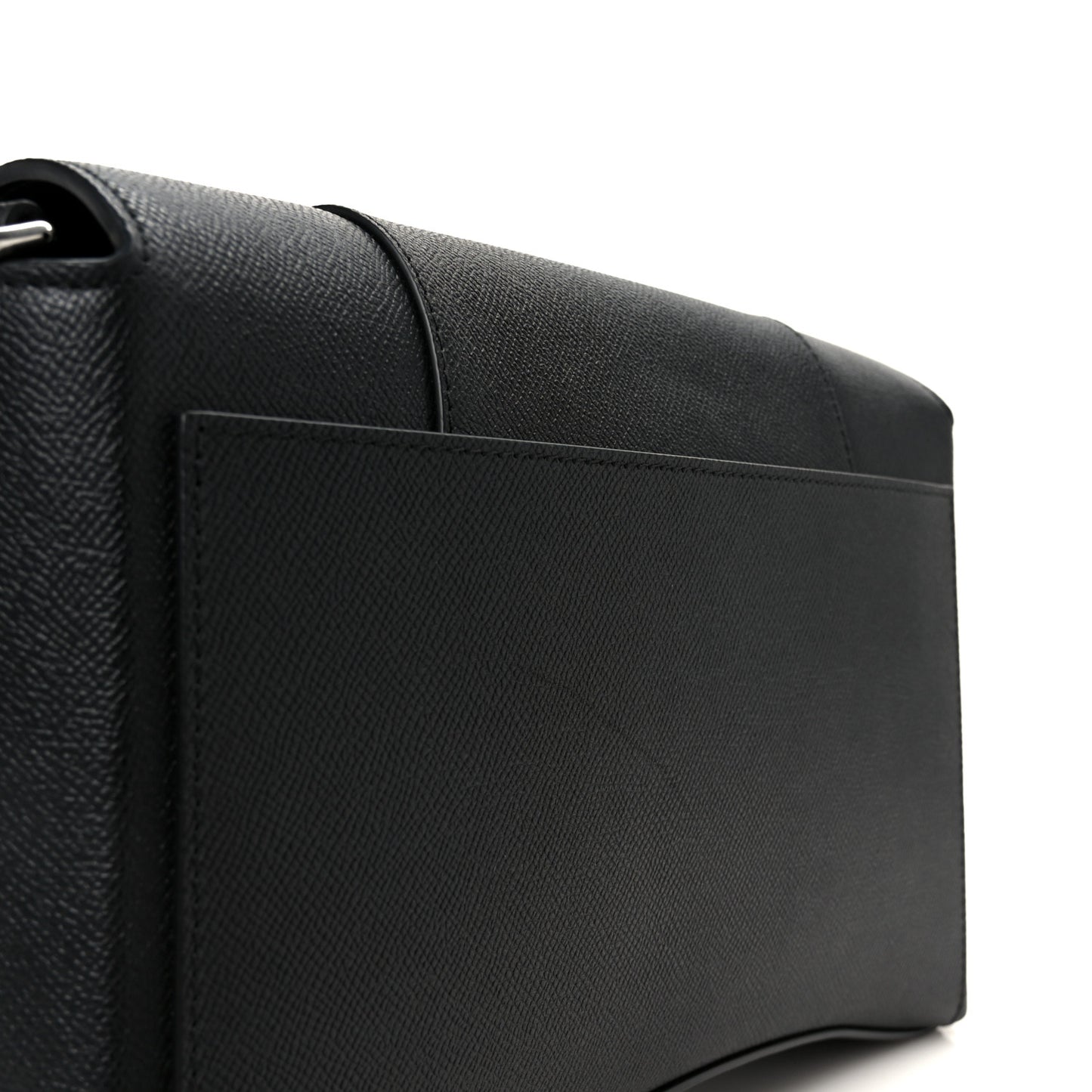 Semi Matte Soft Textured Calfskin Downtown Shoulder Bag Black
