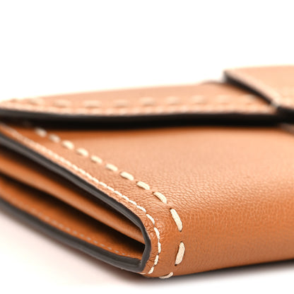 Delvaux Rodeo Calfskin Surpique Brillant Wallet on Chain Vegetal 8 of 9