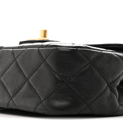 Chanel Shiny Goatskin Quilted Mini Chain Strap Flap Black 19 of 21