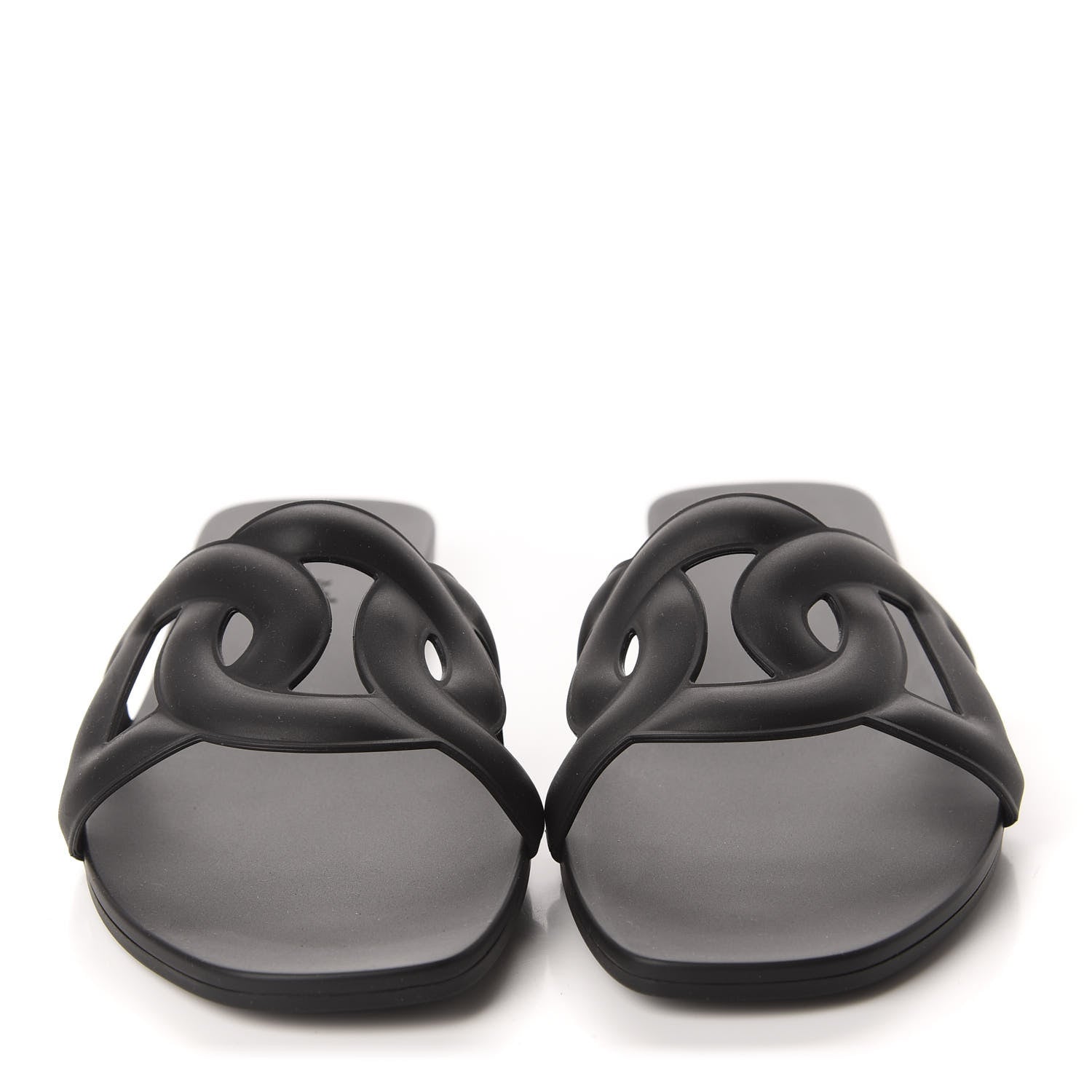 Hermes Rubber Aloha Sandals 37 Black 2 of 10