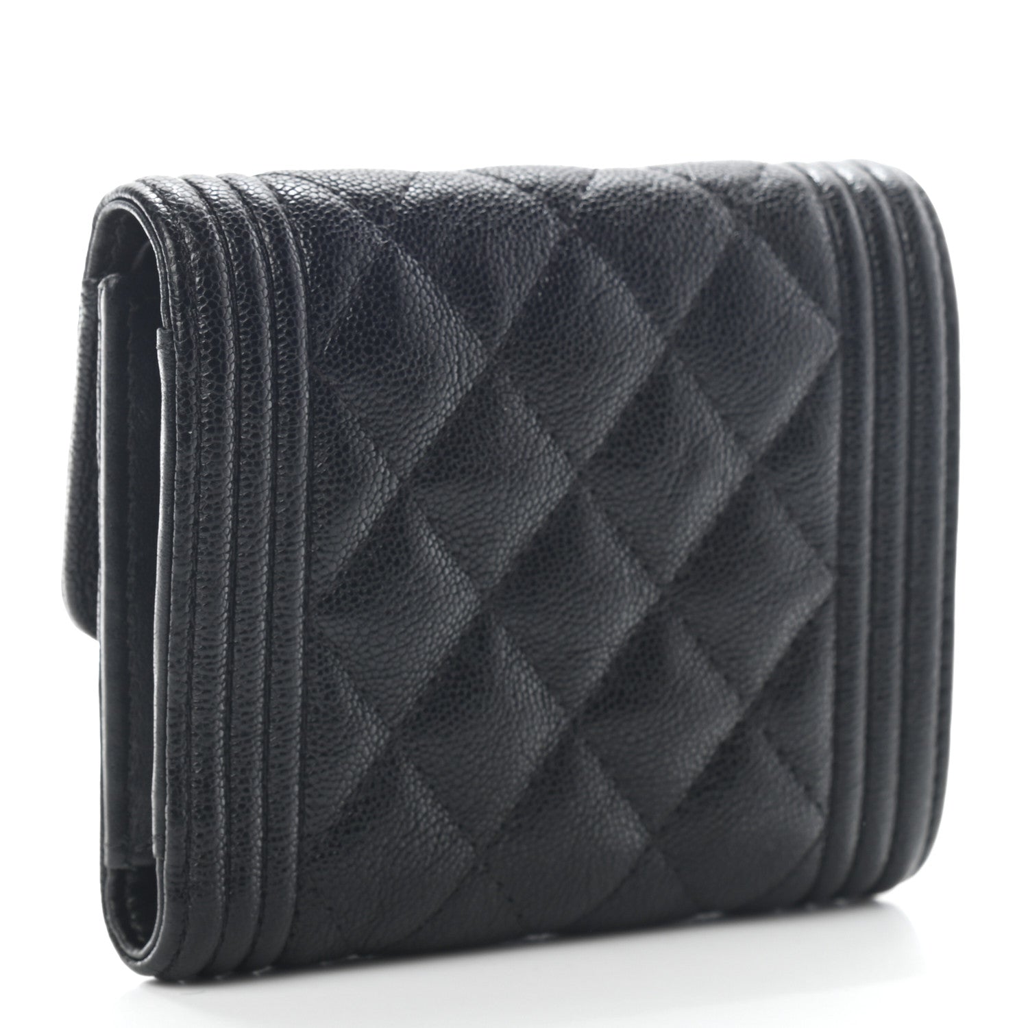 Chanel Caviar Quilted Compact Boy Wallet Black 3 of 7