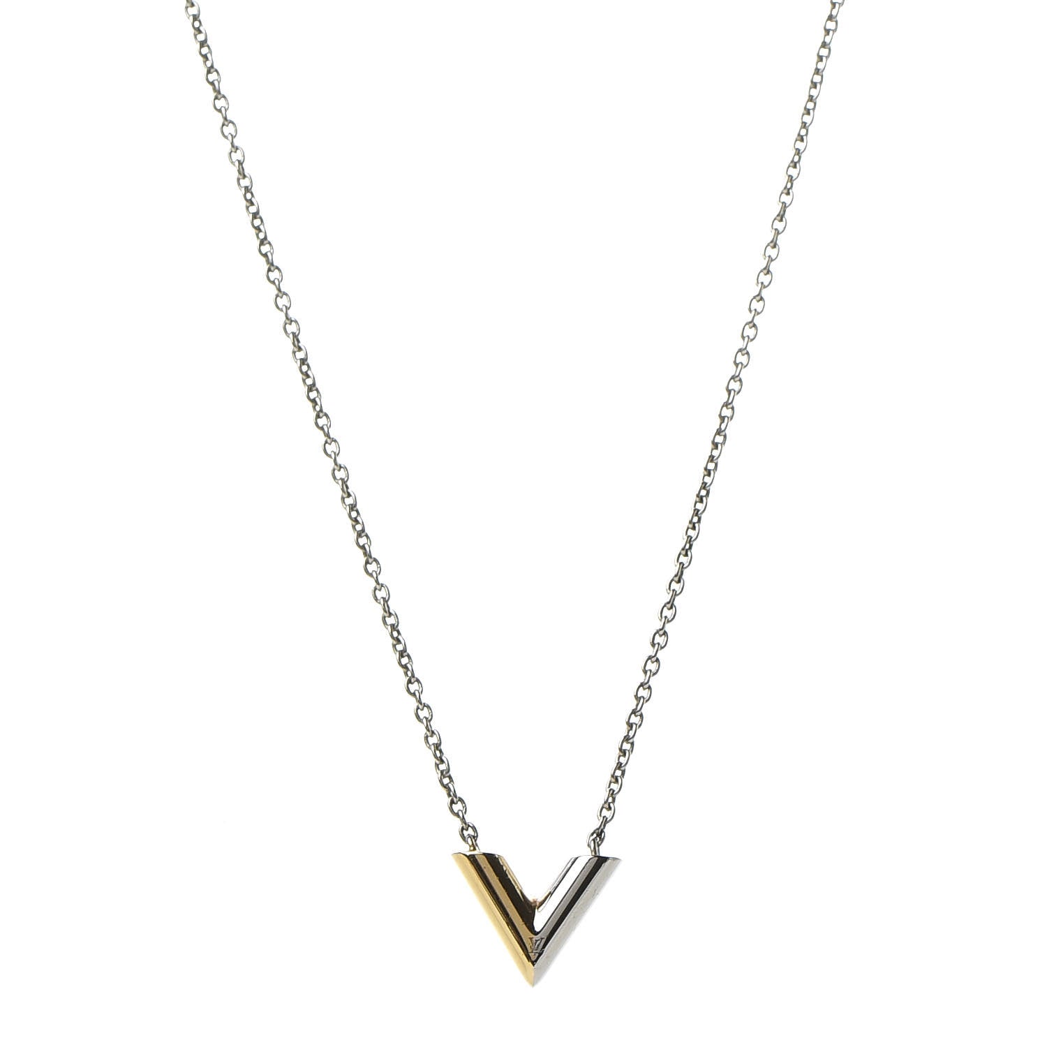 Louis Vuitton Essential V Necklace Silver 1 of 6