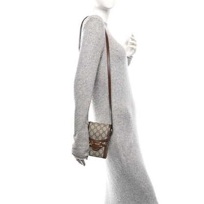 Gucci GG Supreme Monogram Mini Horsebit 1955 Crossbody Bag Beige Brown Sugar 2 of 11