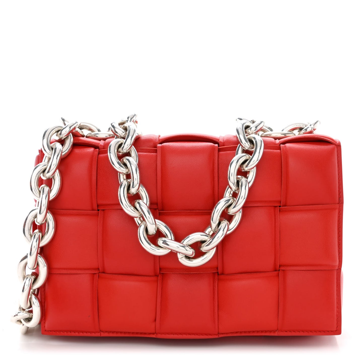 Lambskin Maxi Intreccio Padded Chain Cassette Crossbody Bag Nail Polish