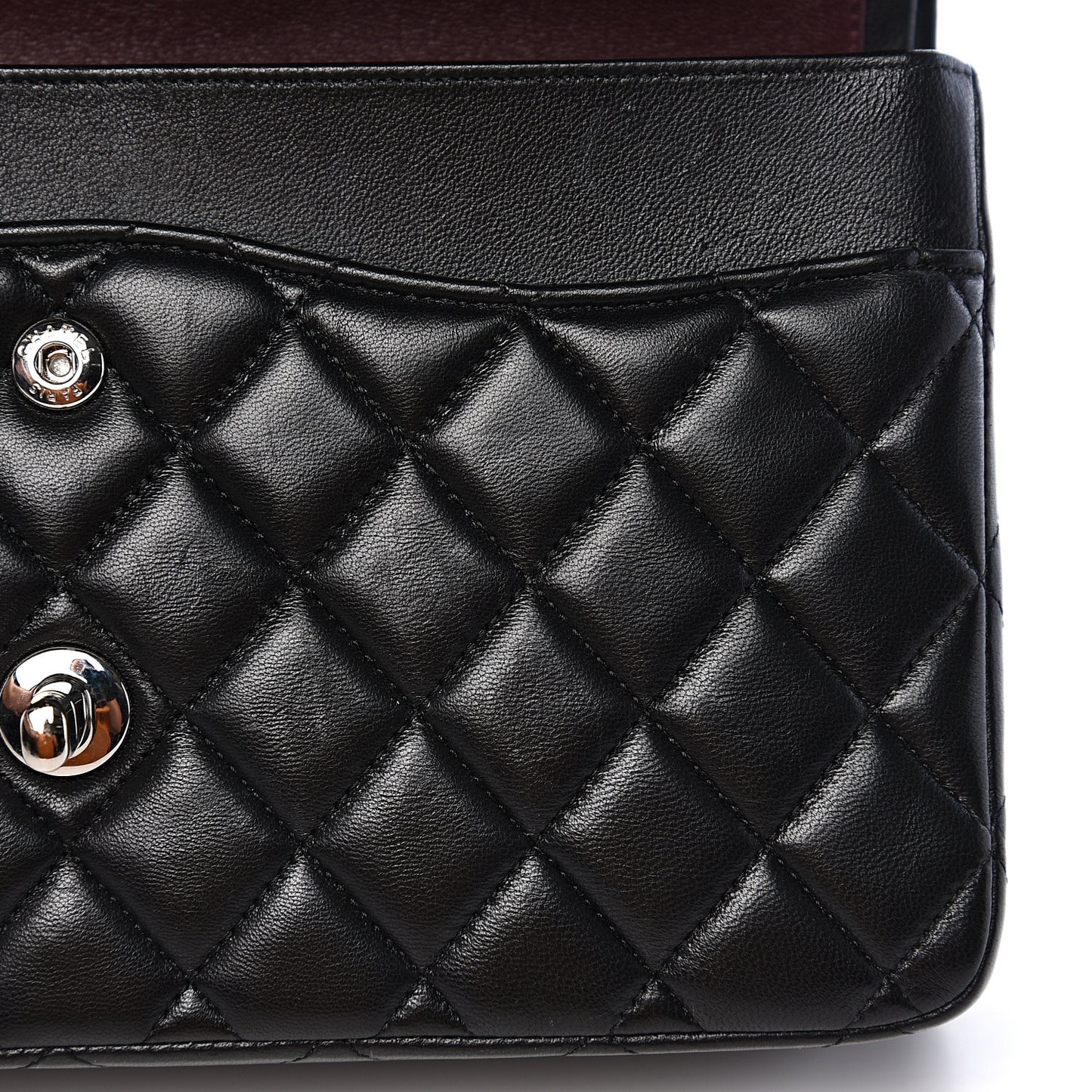 Lambskin Quilted Medium Double Flap Black