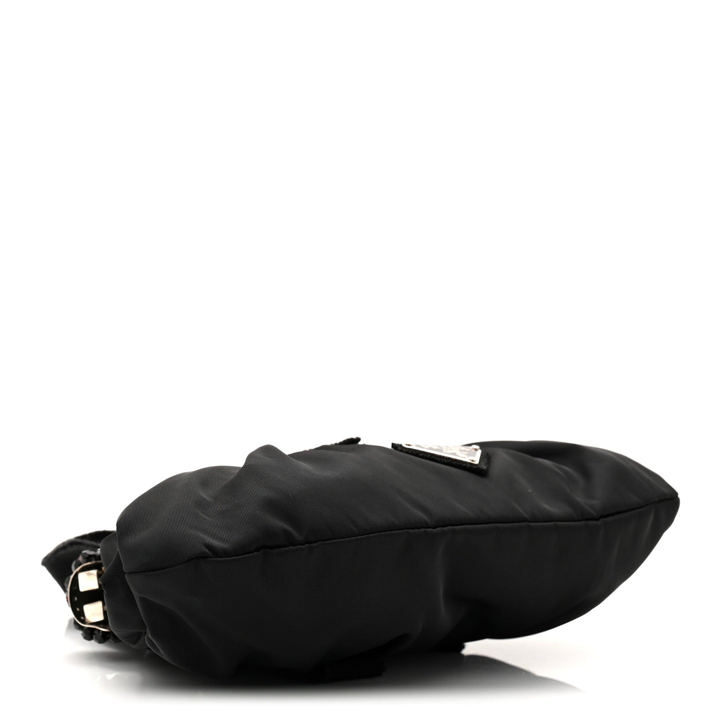 Tessuto Nylon Bead Evening Bag Black