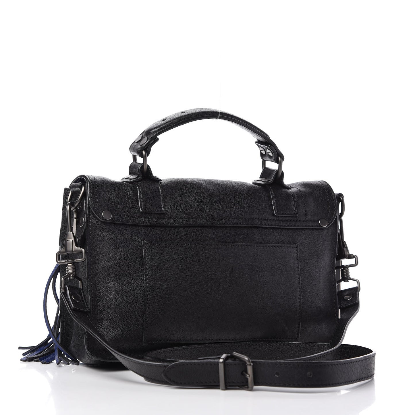 Lambskin Fringe Lux PS1 Satchel Black