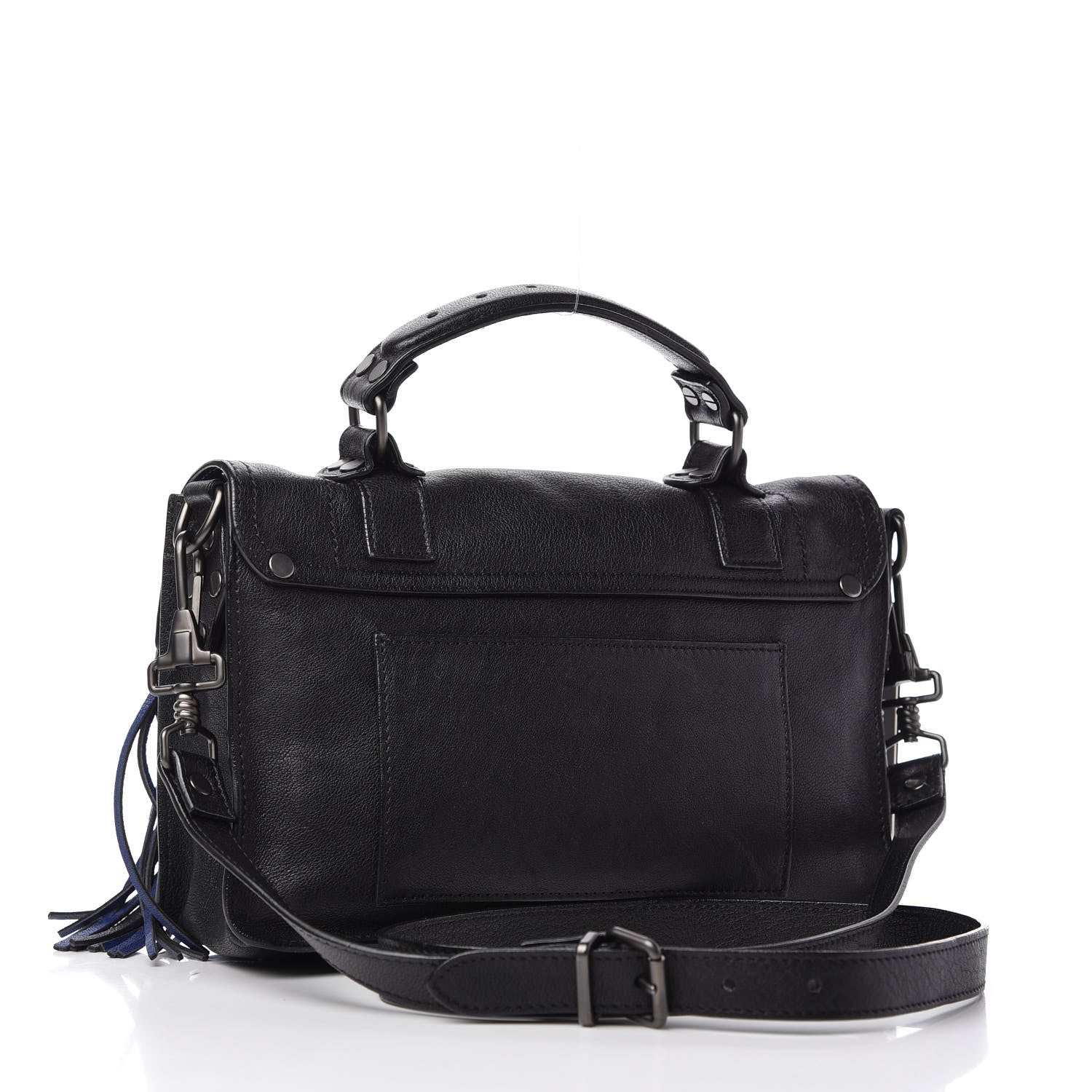 Proenza Schouler Lambskin Fringe Lux PS1 Satchel Black 3 of 9