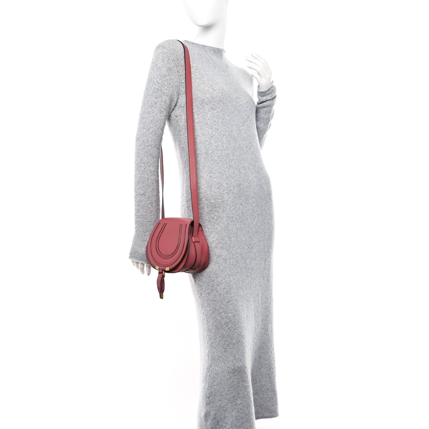 Chloe Calfskin Mini Marcie Round Crossbody Bag Rusty Pink 2 of 12