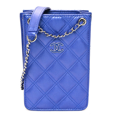 Chanel Calfskin Quilted Crossbody CC Phone Holder Dark Blue 1 of 12