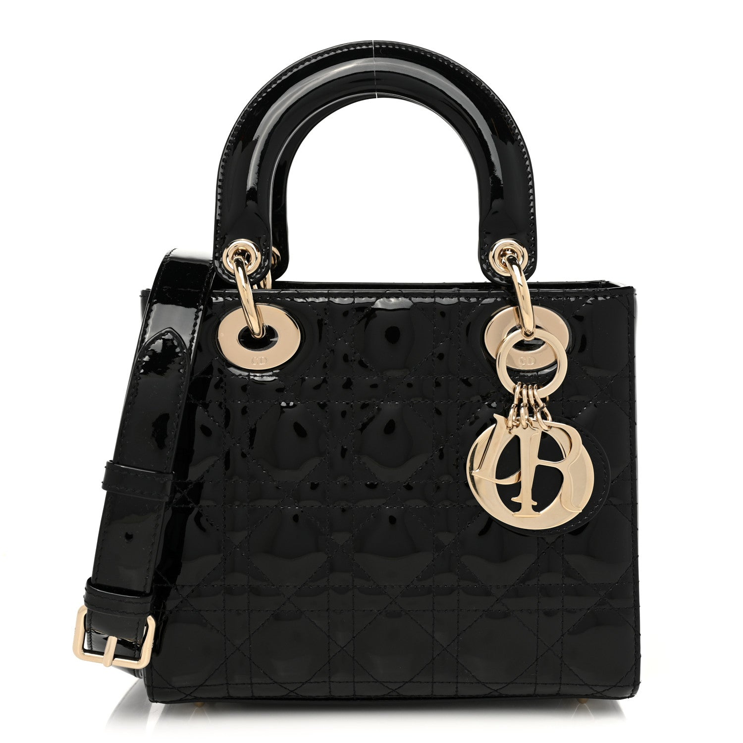 Christian Dior Patent Cannage Small Lady Dior Black 1 of 6