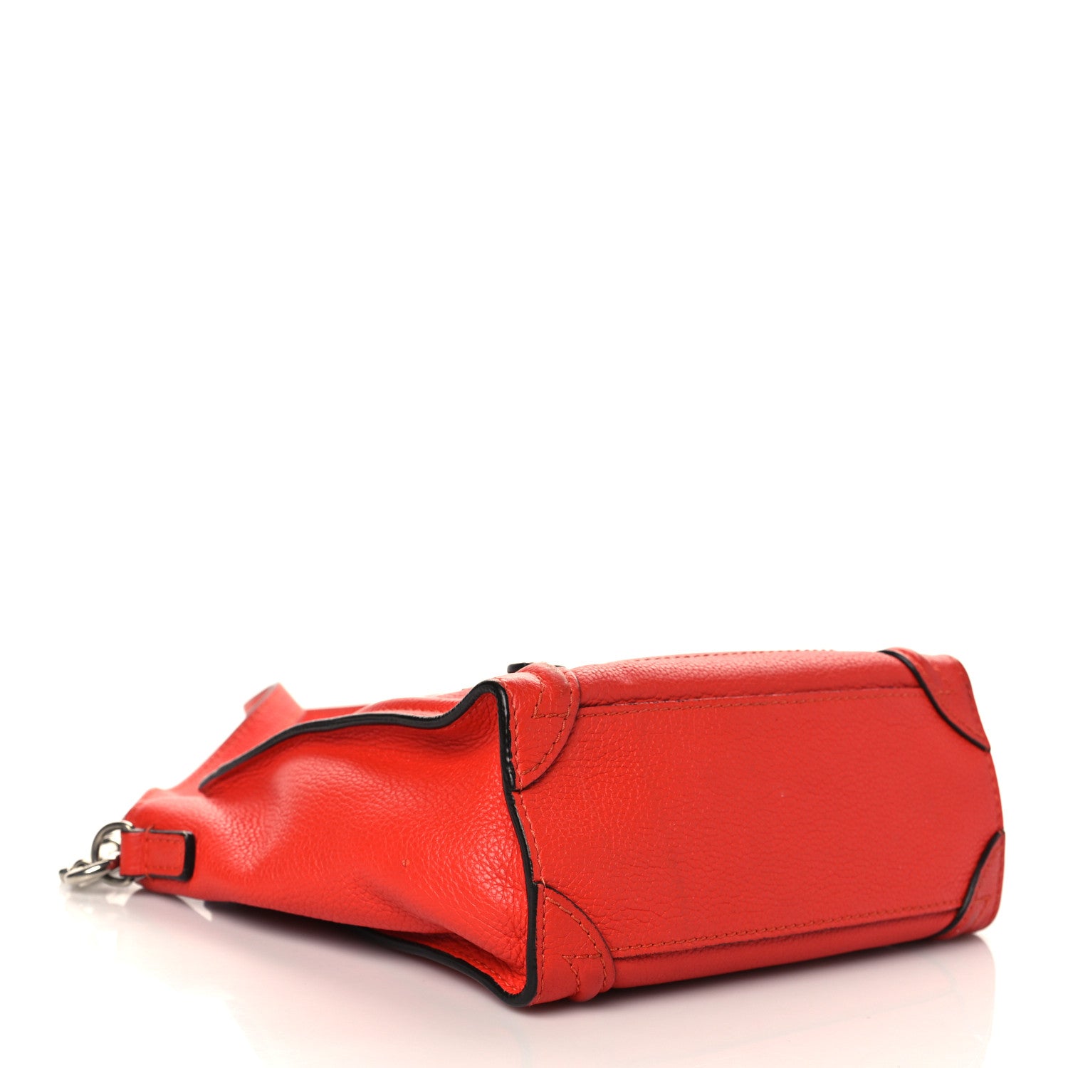Celine Drummed Calfskin Nano Luggage Coquelicot 3 of 6