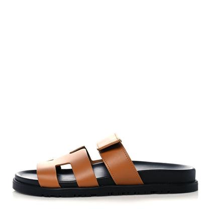 Hermes Calfskin Womens Chypre Sandals 36 Gold 1 of 10