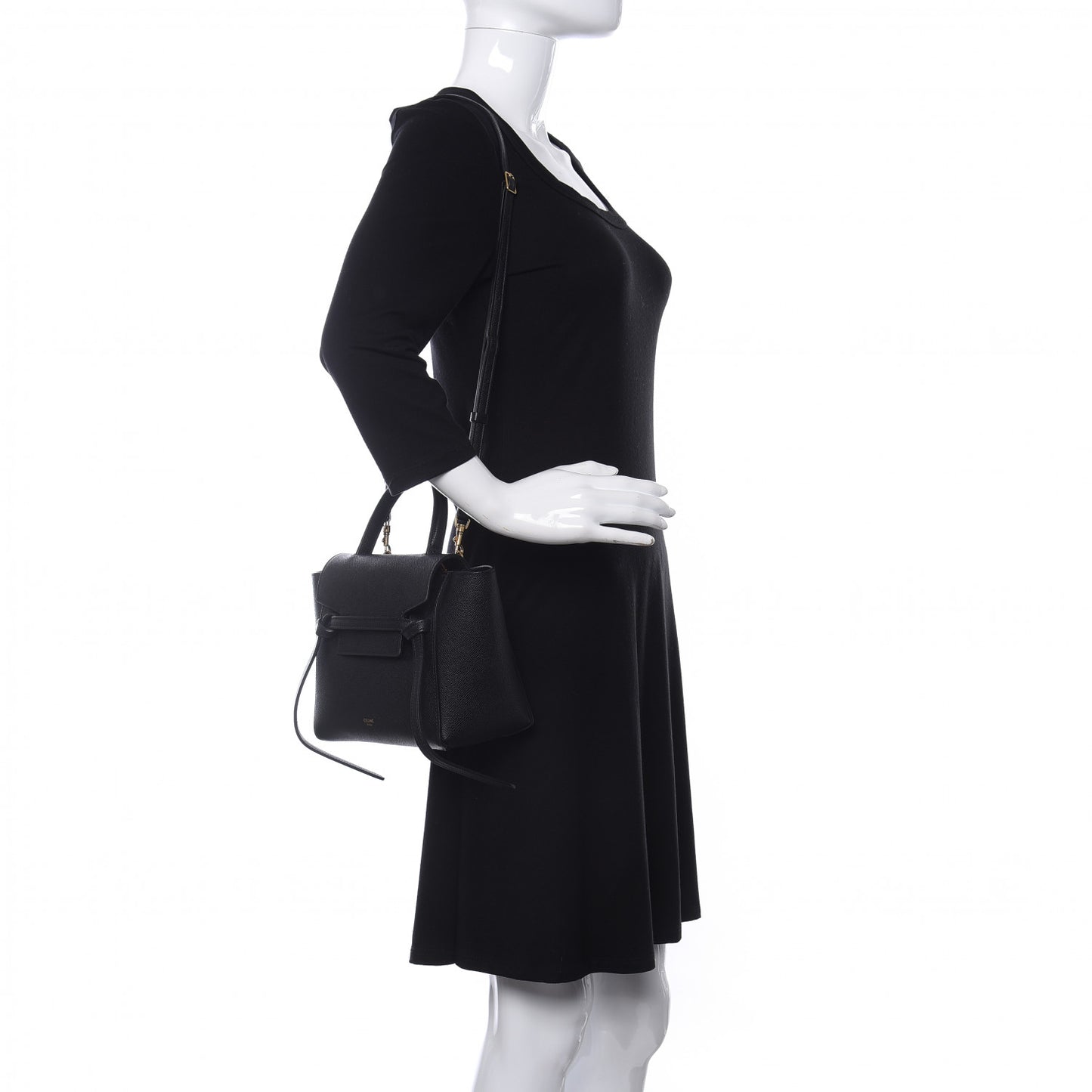 Grained Calfskin Nano Belt Bag Black