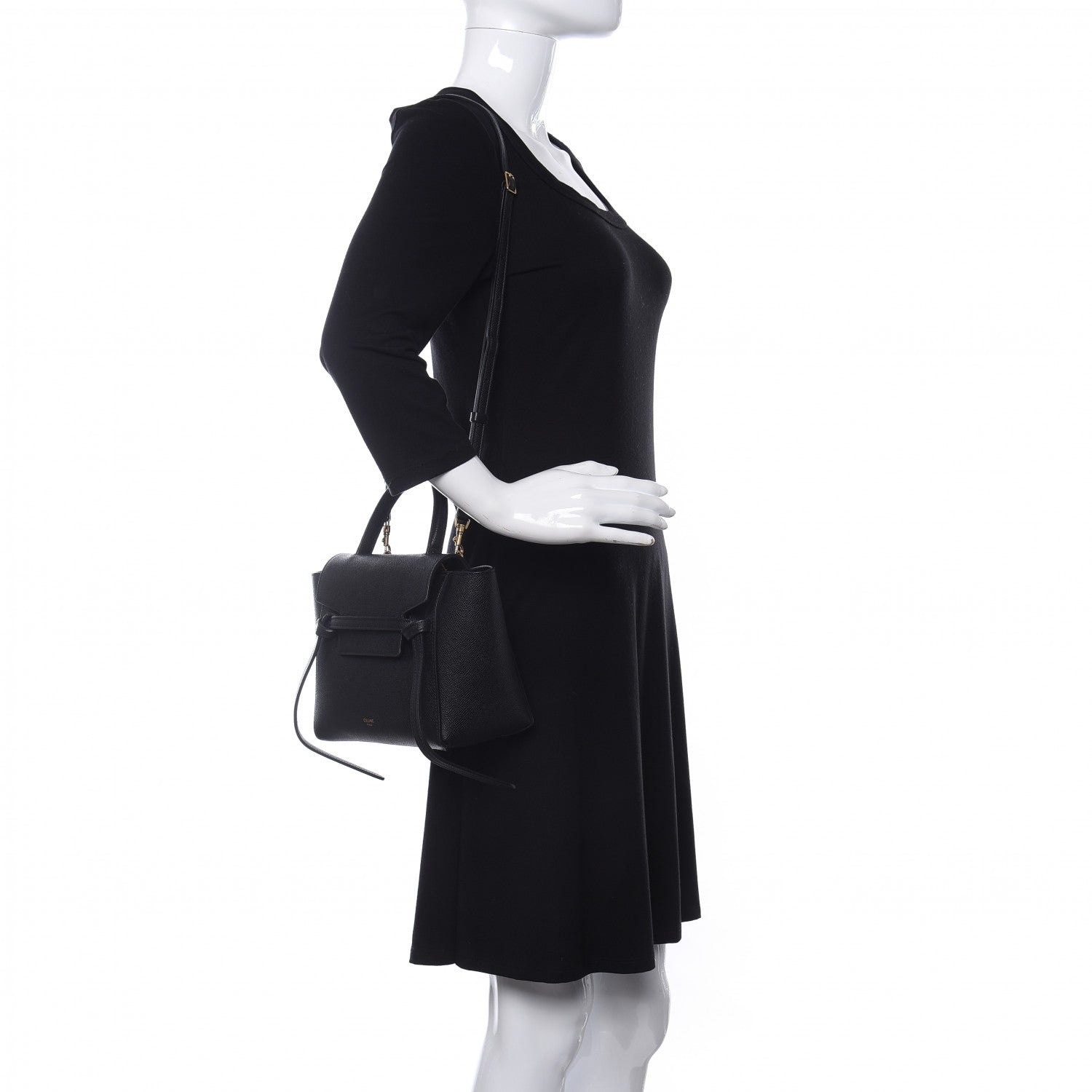 Celine Grained Calfskin Nano Belt Bag Black 2 of 9