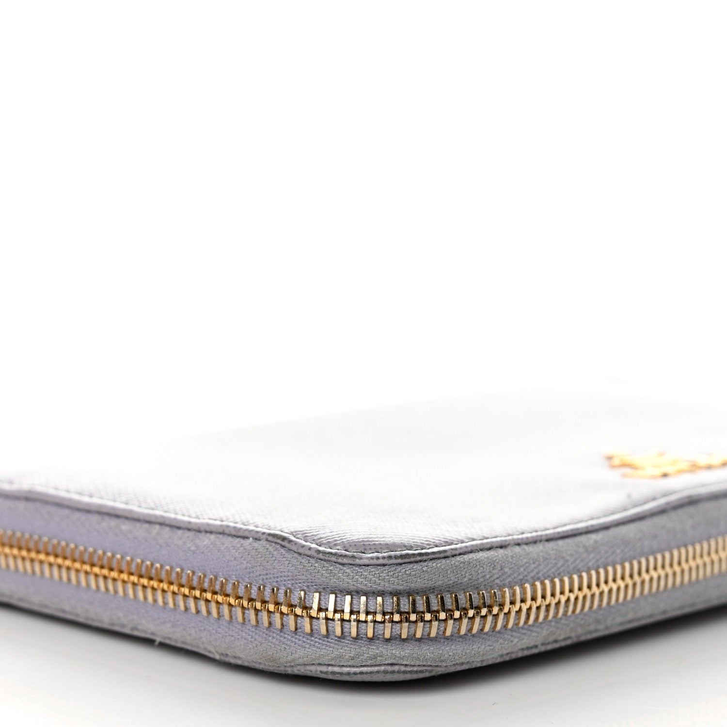 Prada Saffiano Metal Zip Around Wallet Grey 11 of 13