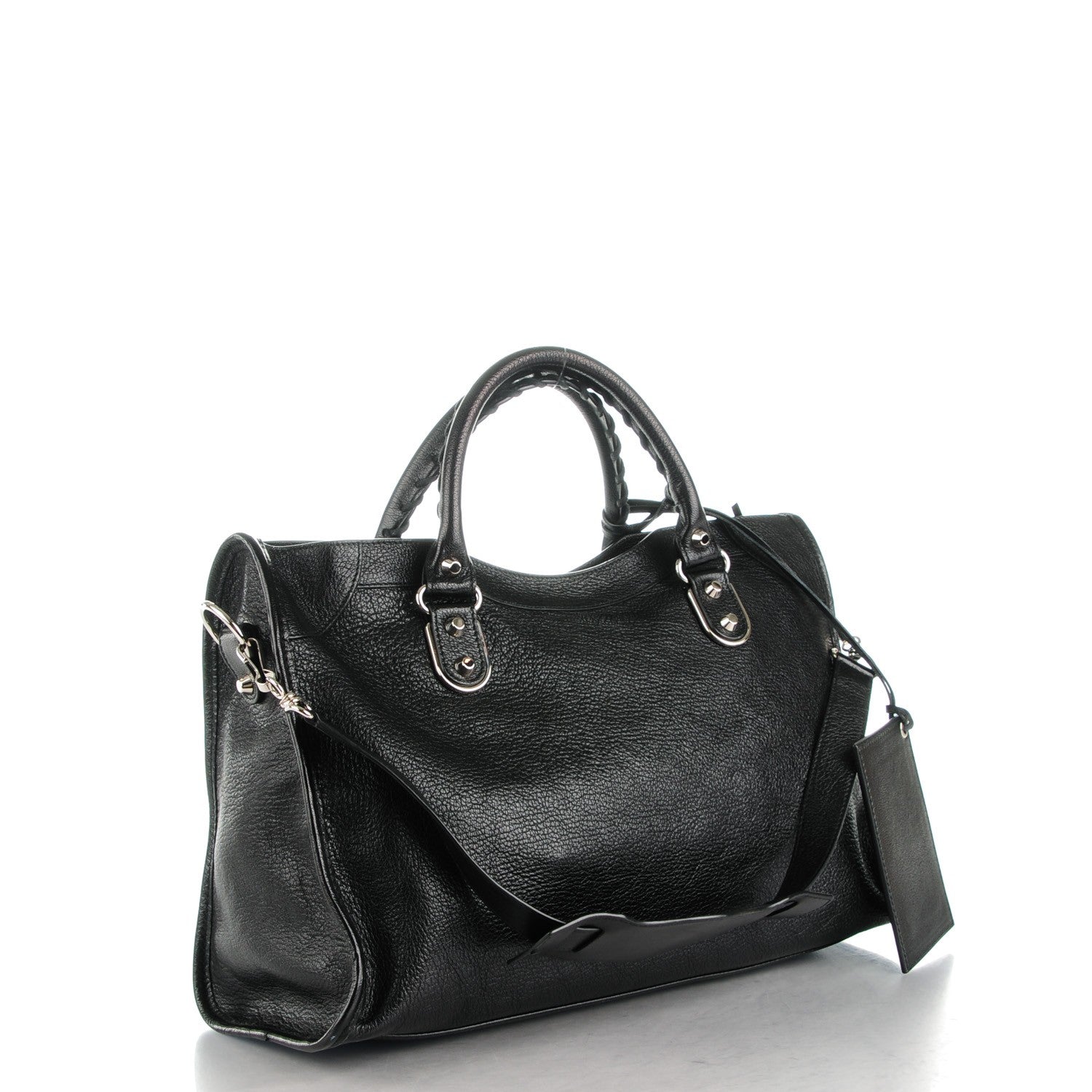 Balenciaga Chevre Silver Metallic Edge Hardware City Black 3 of 8