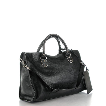 Balenciaga Chevre Silver Metallic Edge Hardware City Black 3 of 8