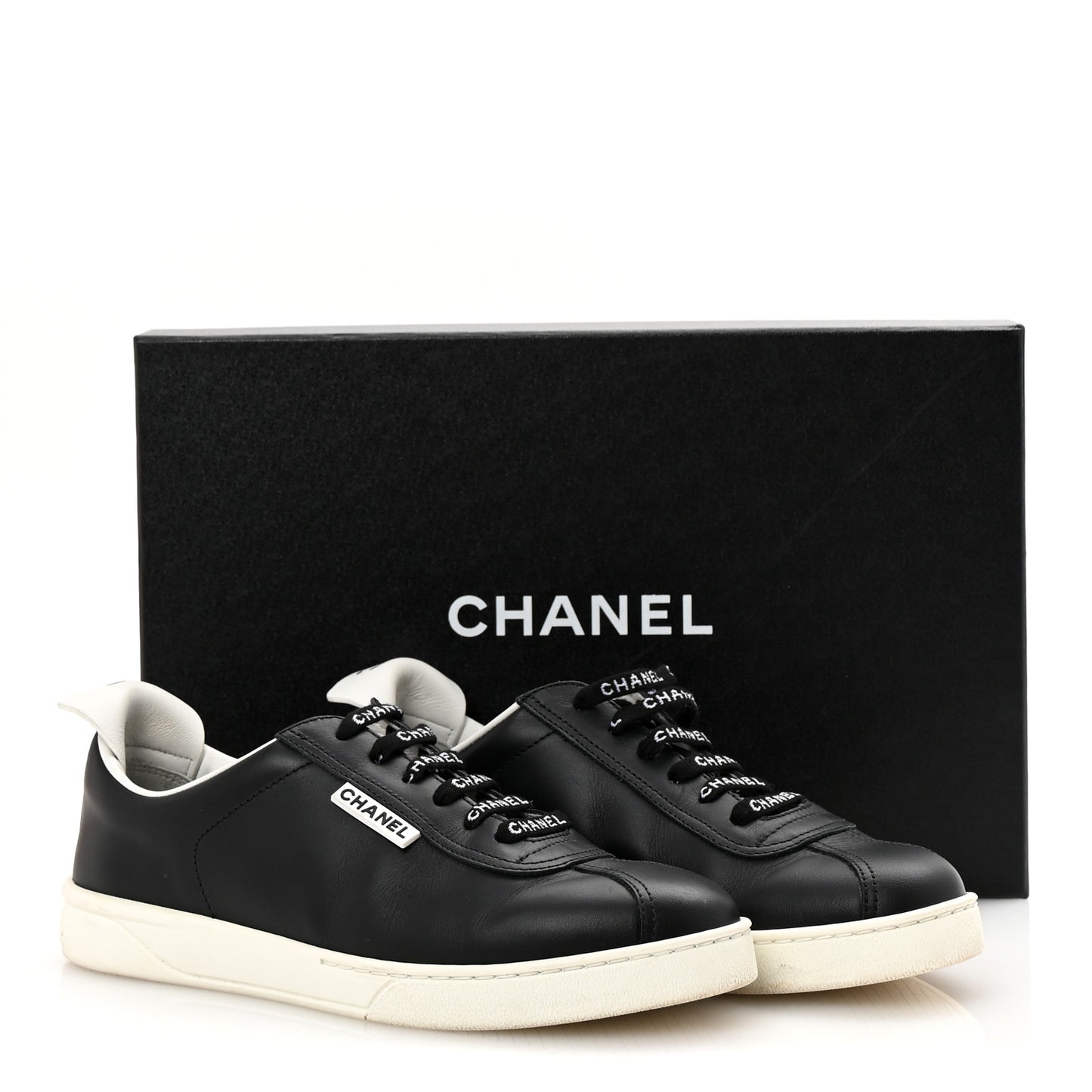 Calfskin CC Womens Sneakers 38 Black