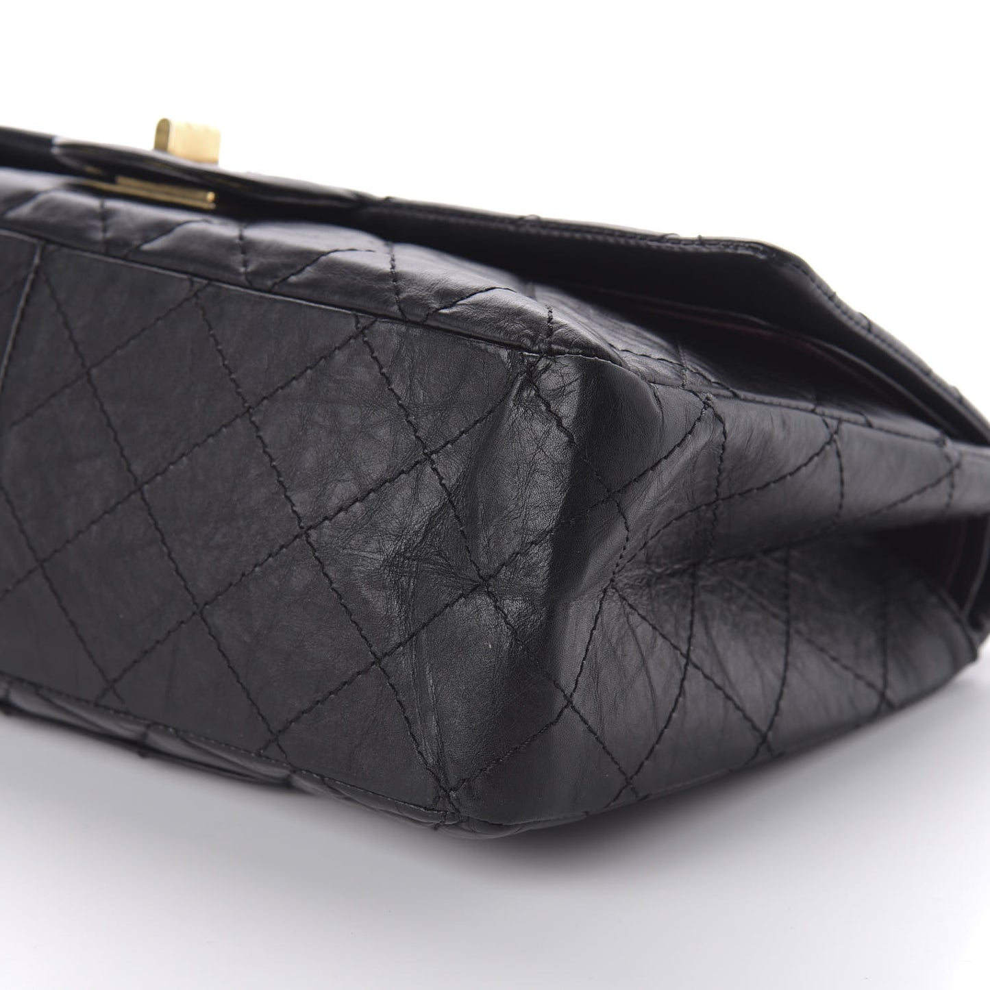 Aged Calfskin Quilted 2.55 Reissue 227 Flap Black