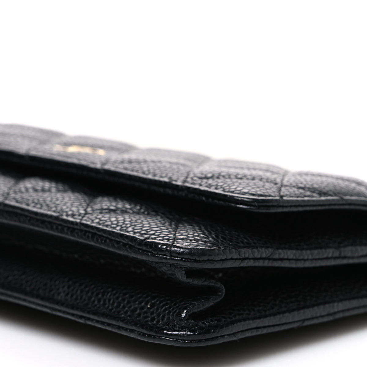 Caviar Quilted Wallet on Chain WOC Black