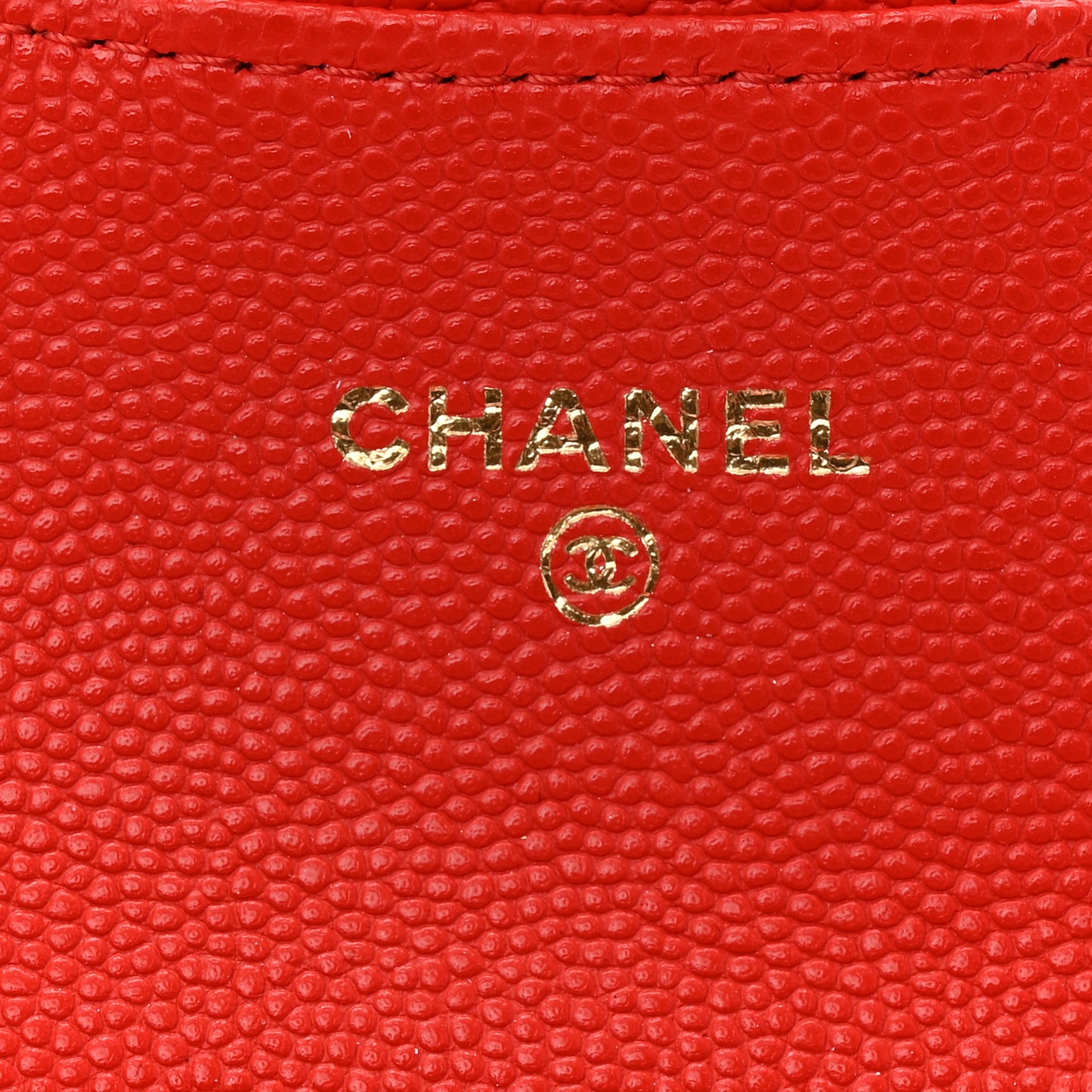 Caviar Quilted Flap Card Holder Wallet Red