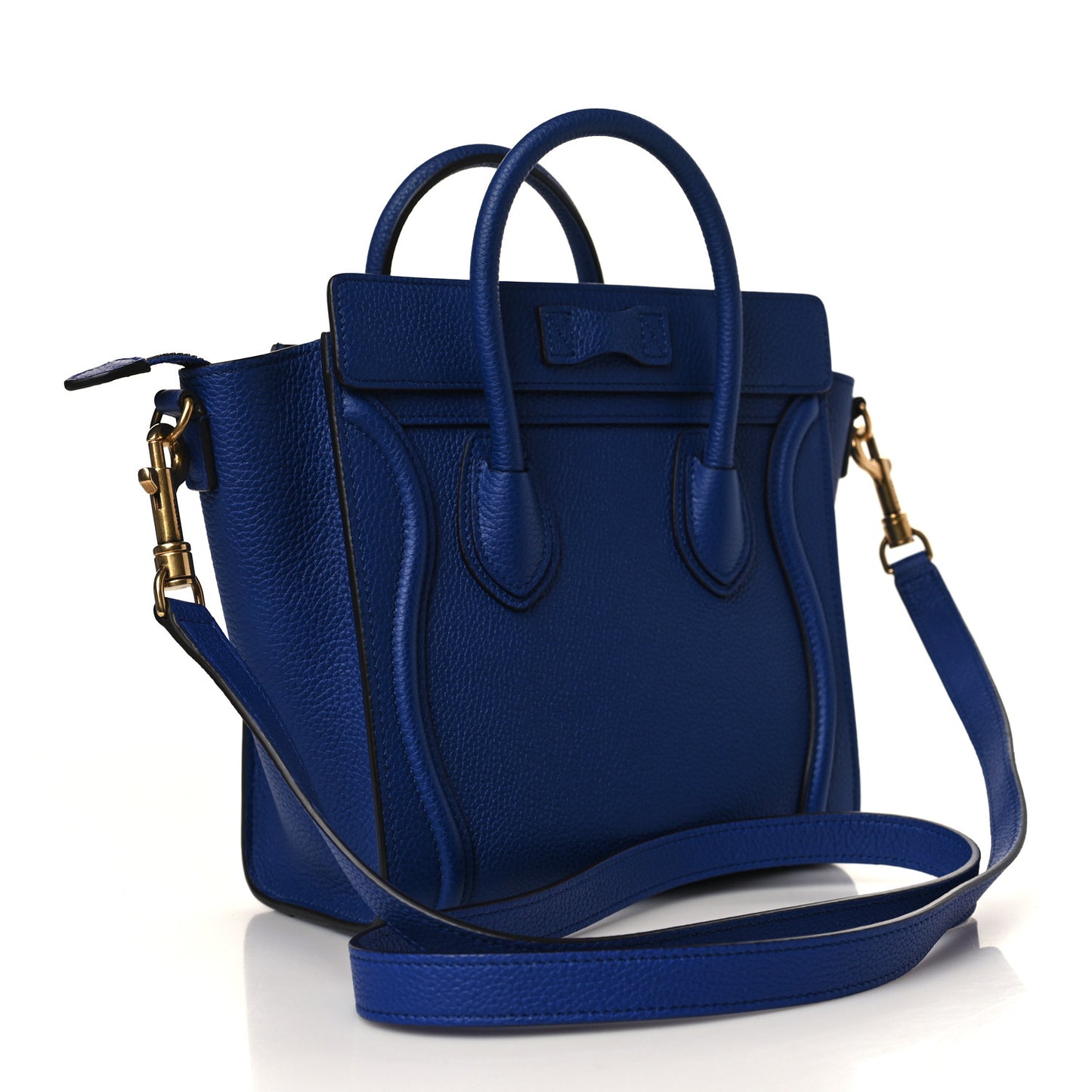 Drummed Calfskin Nano Luggage Indigo