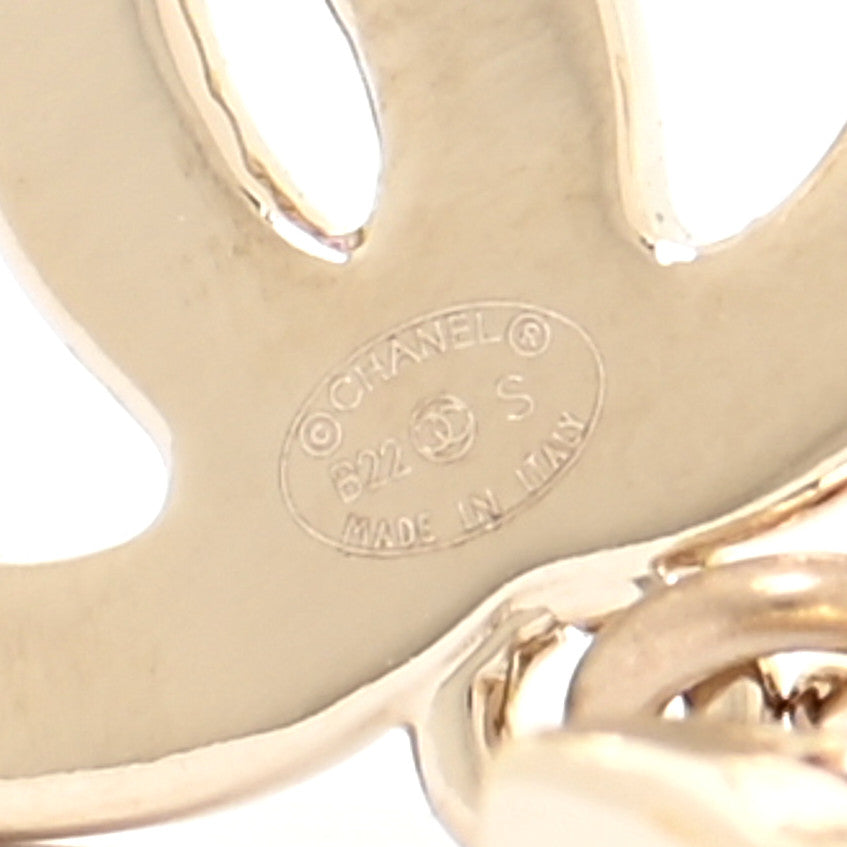Crystal CC No 5 Drop Earrings Gold