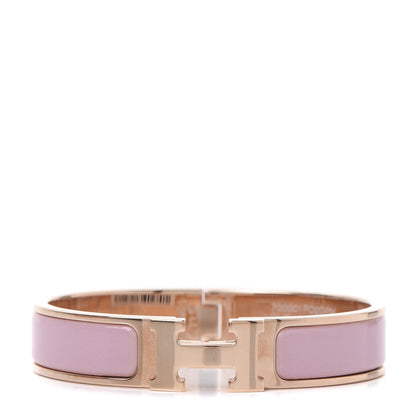 Hermes Enamel Narrow Clic Clac H Bracelet PM Rose Cassata 1 of 7