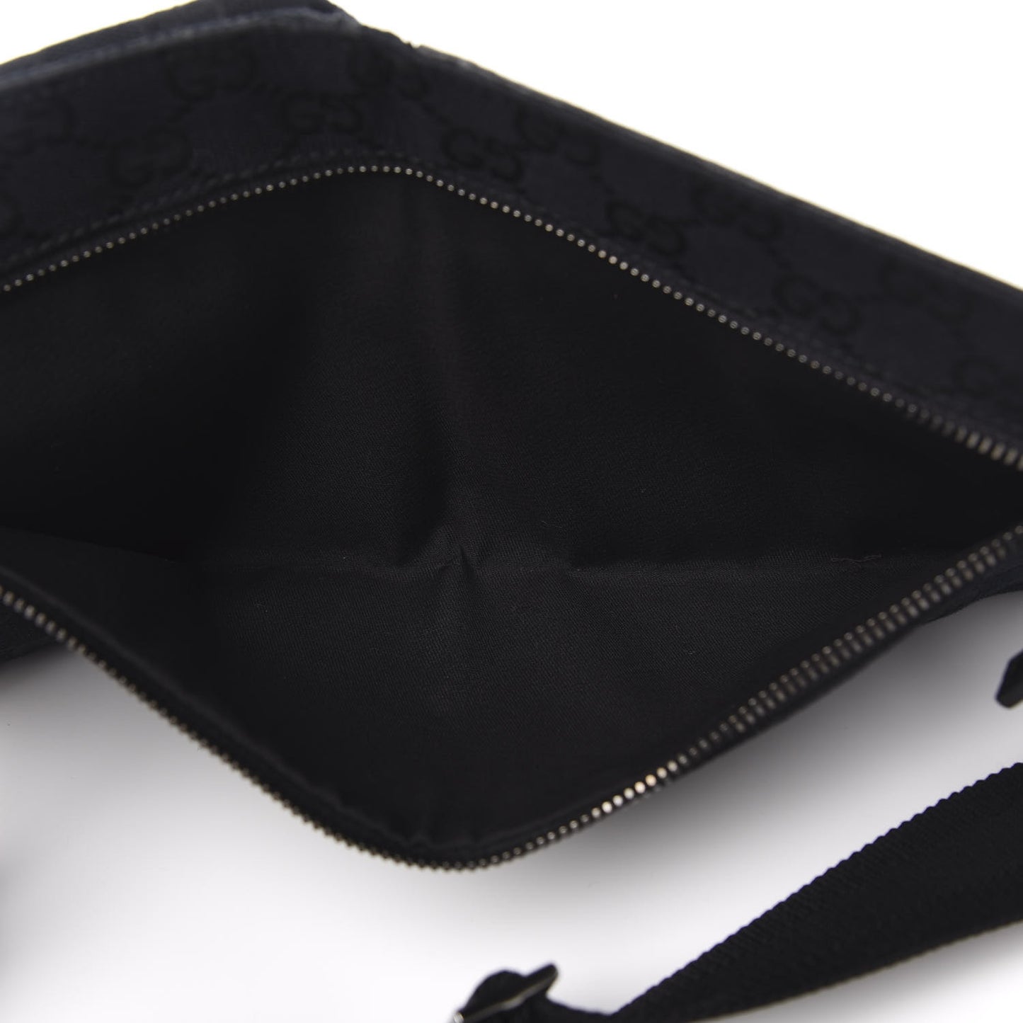 GG Monogram Double Pocket Belt Bag Black