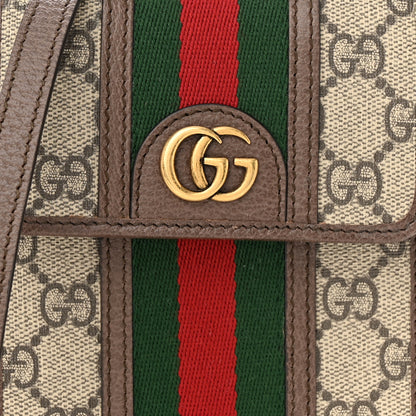 Gucci GG Supreme Monogram Web Mini Ophidia Crossbody Bag Beige New Acero 7 of 10