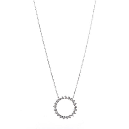 Tiffany Platinum Diamond Open Circle Pendant Necklace 1 of 7