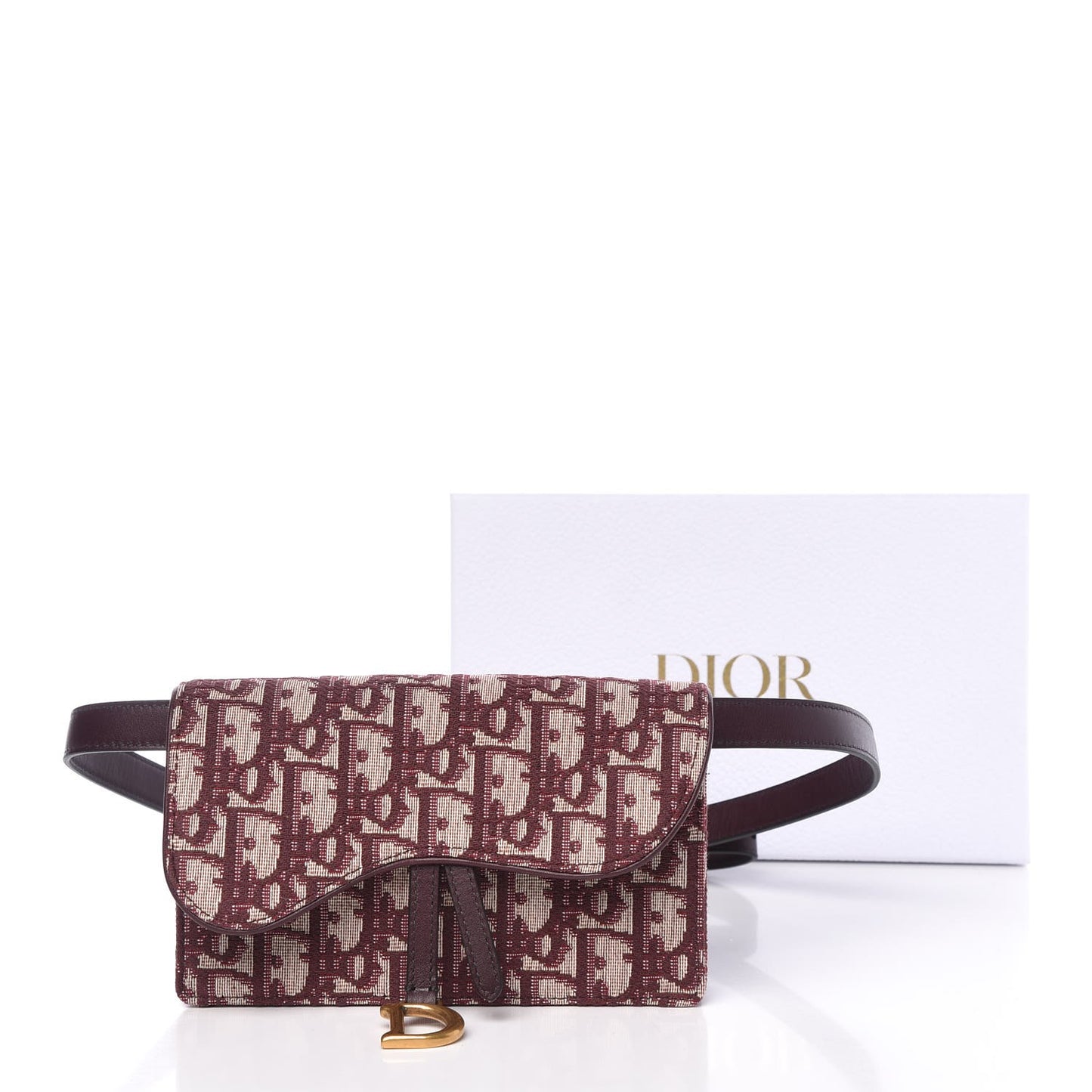 Oblique Saddle Belt Bag Bordeaux