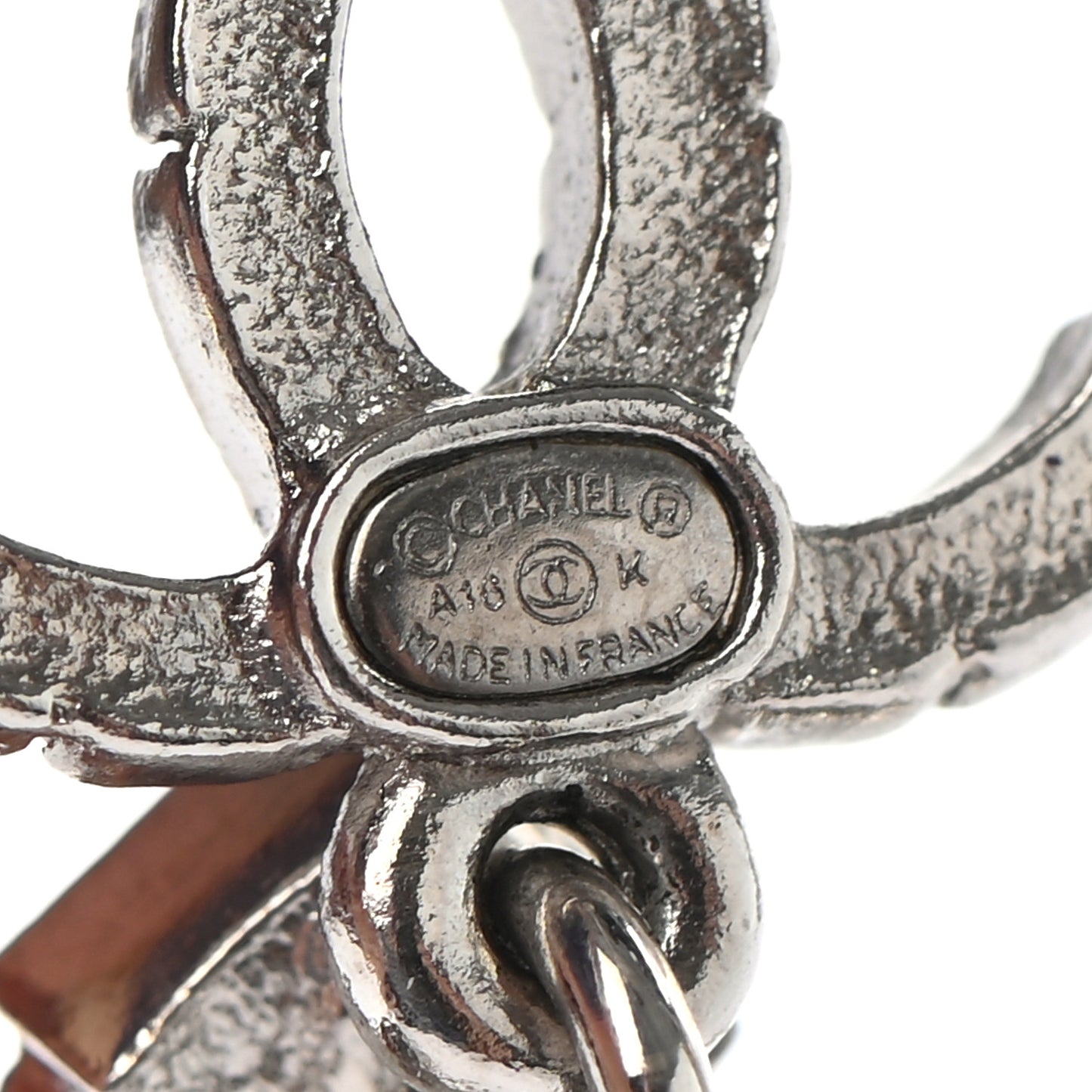 Crystal Heart CC Drop Earrings Silver Multicolor