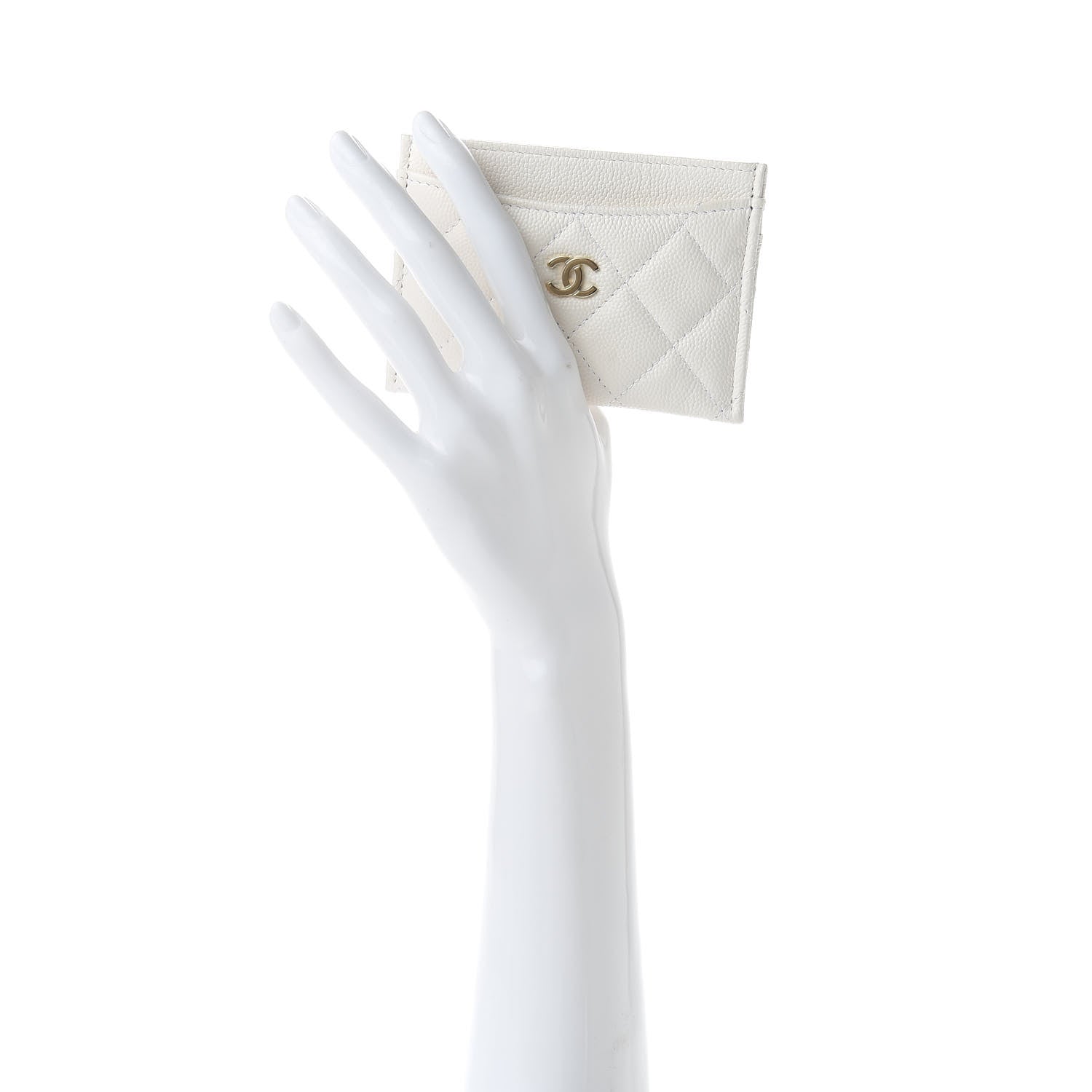 Chanel Caviar Quilted Card Holder White 2 of 9