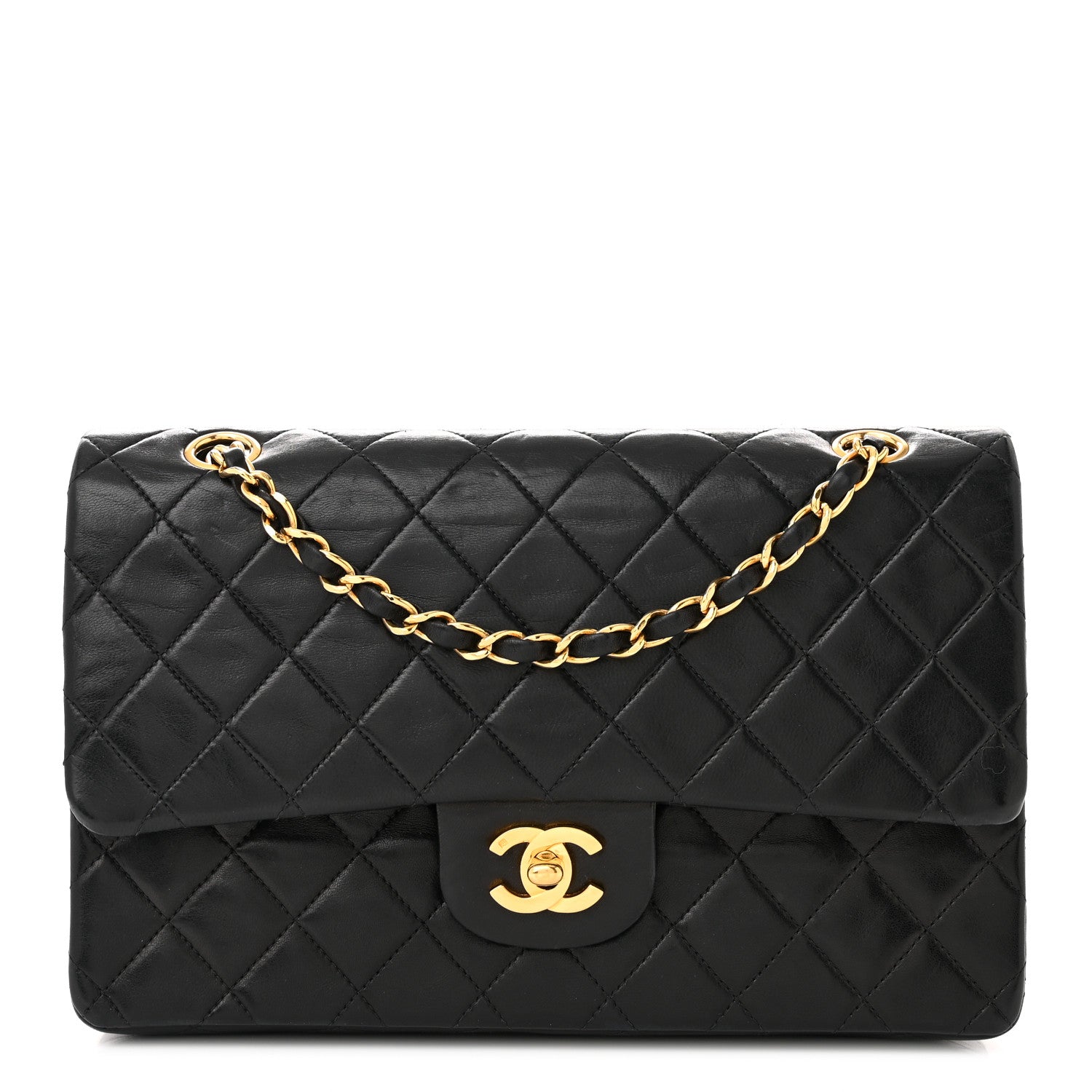 Chanel Lambskin Quilted Medium Double Flap Black 1 of 13