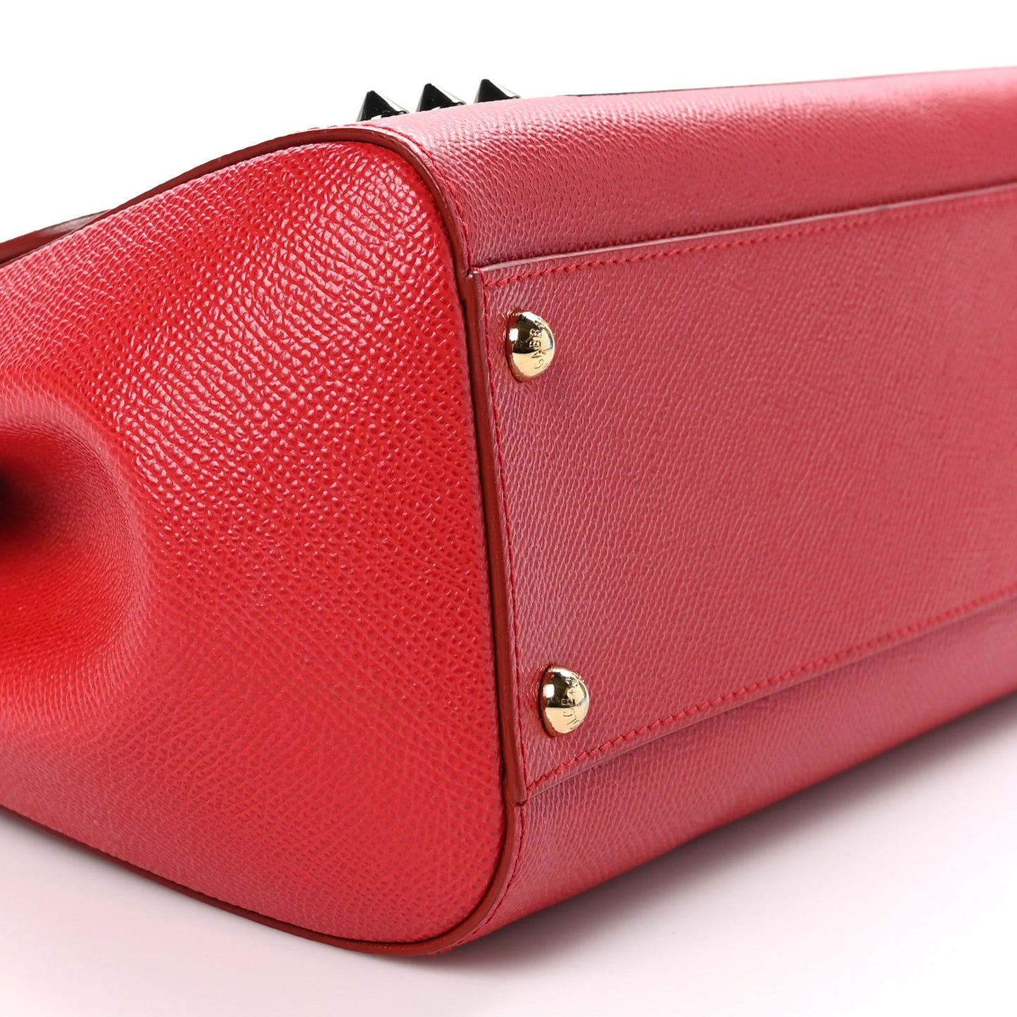 DOLCE &amp; GABBANA Dauphine Love Studded Medium Miss Sicily Satchel Red