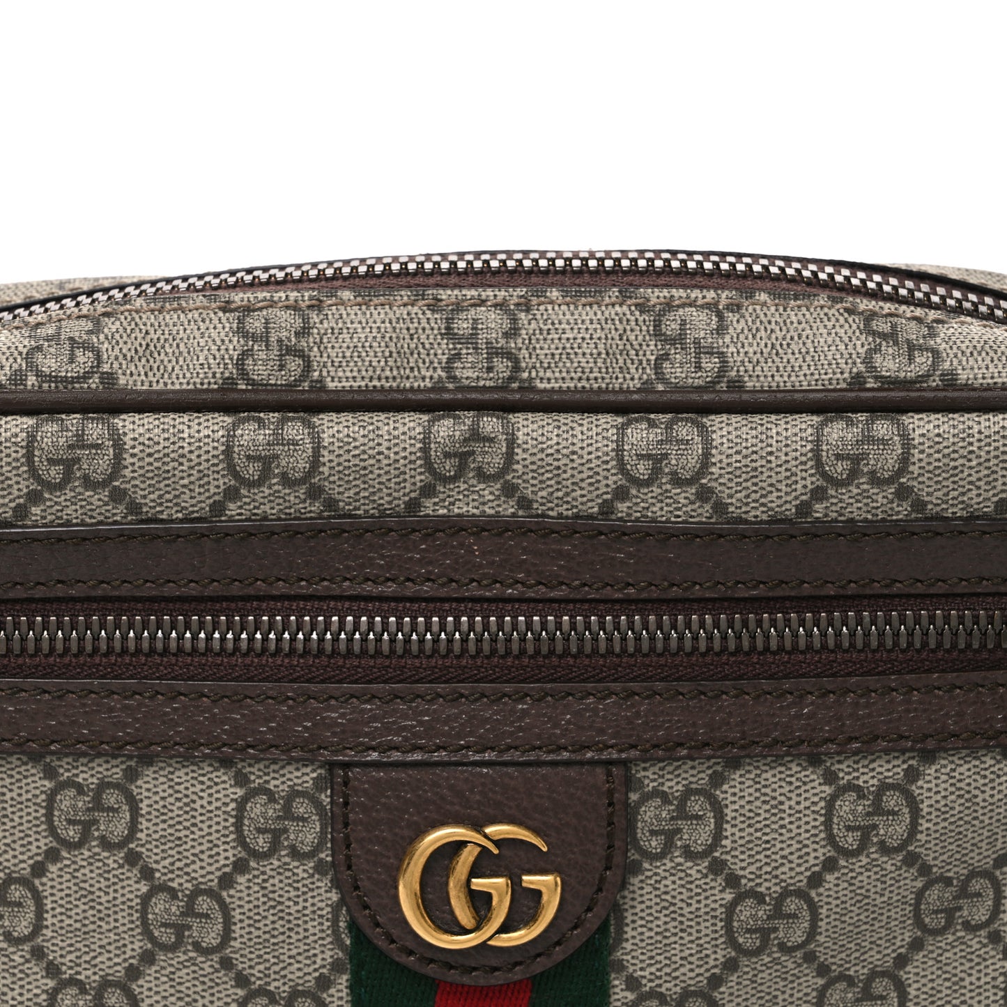 Soft GG Supreme Monogram Medium Ophidia Belt Bag Dark Brown