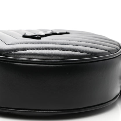 Saint Laurent Calfskin Matelasse Chevron Round Vinyle Camera Bag Black 10 of 10