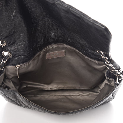 Chanel Crackled Calfskin Quilted Large Flap Black 6 of 14