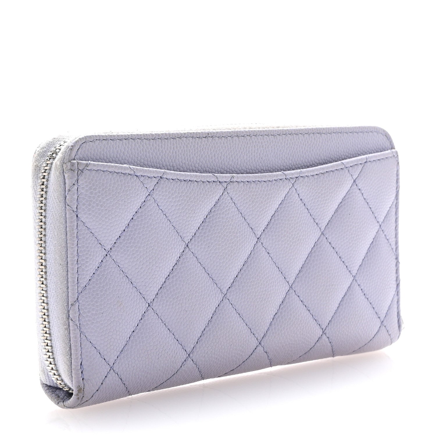 Chanel Caviar Quilted Medium Zip Around Wallet Light Purple 3 of 8