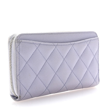 Chanel Caviar Quilted Medium Zip Around Wallet Light Purple 3 of 8