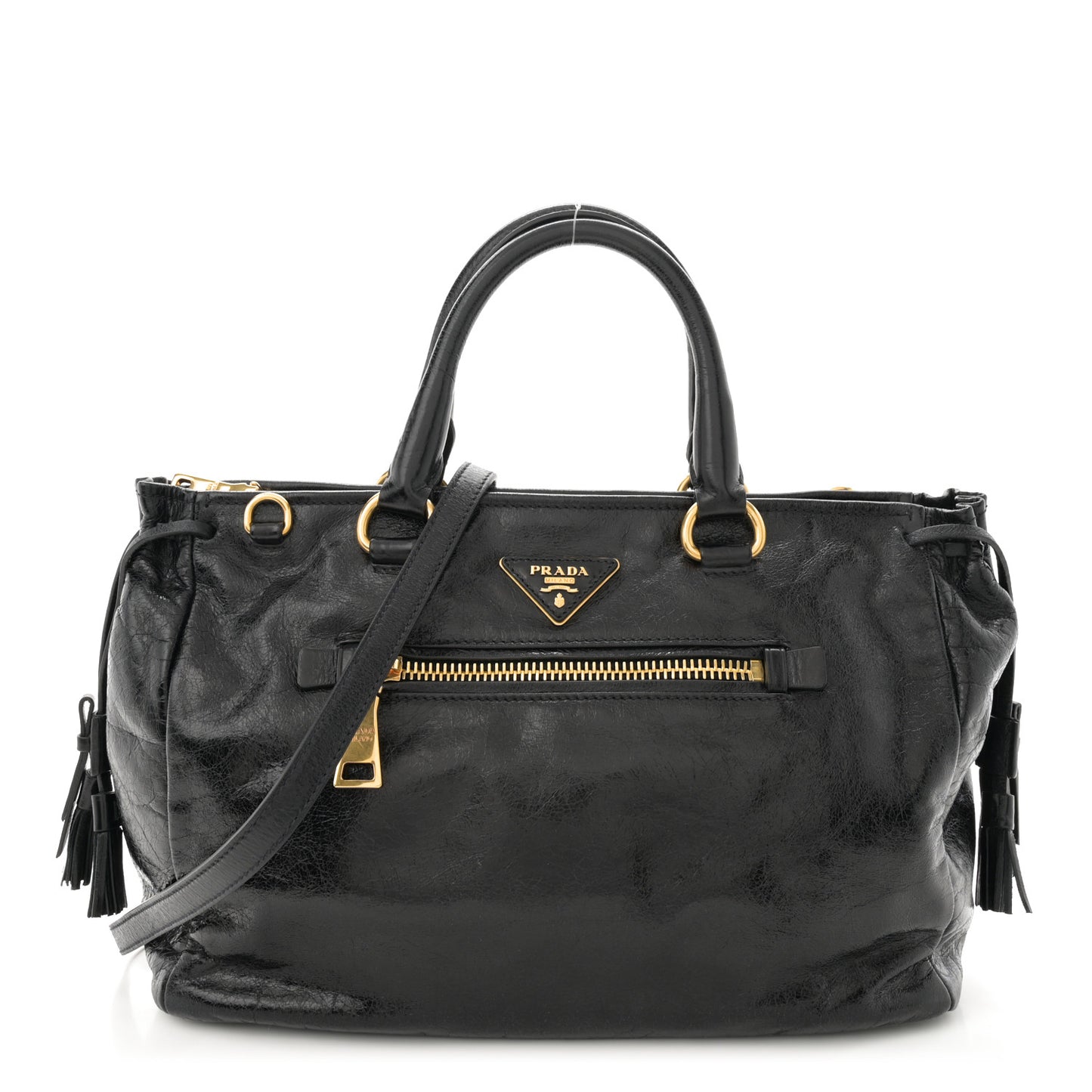 Vitello Shine Satchel Black