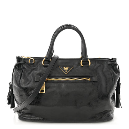Prada Vitello Shine Satchel Black 1 of 10