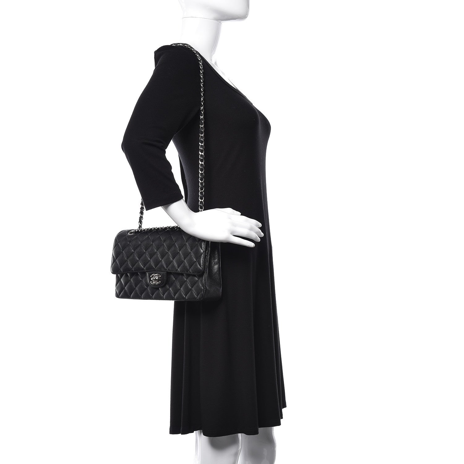 Chanel Caviar Quilted Medium Double Flap Black 5 of 17