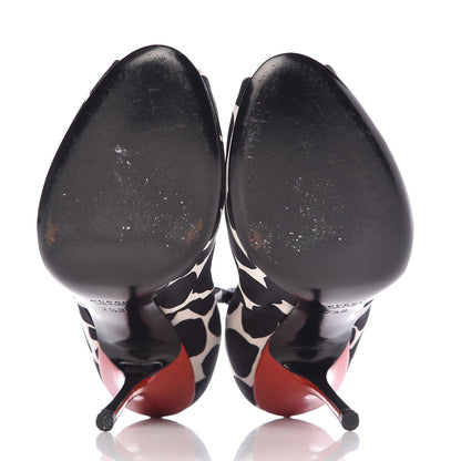 Gucci Satin Animal Print Peep Toe Pumps 7.5 Black 7 of 18