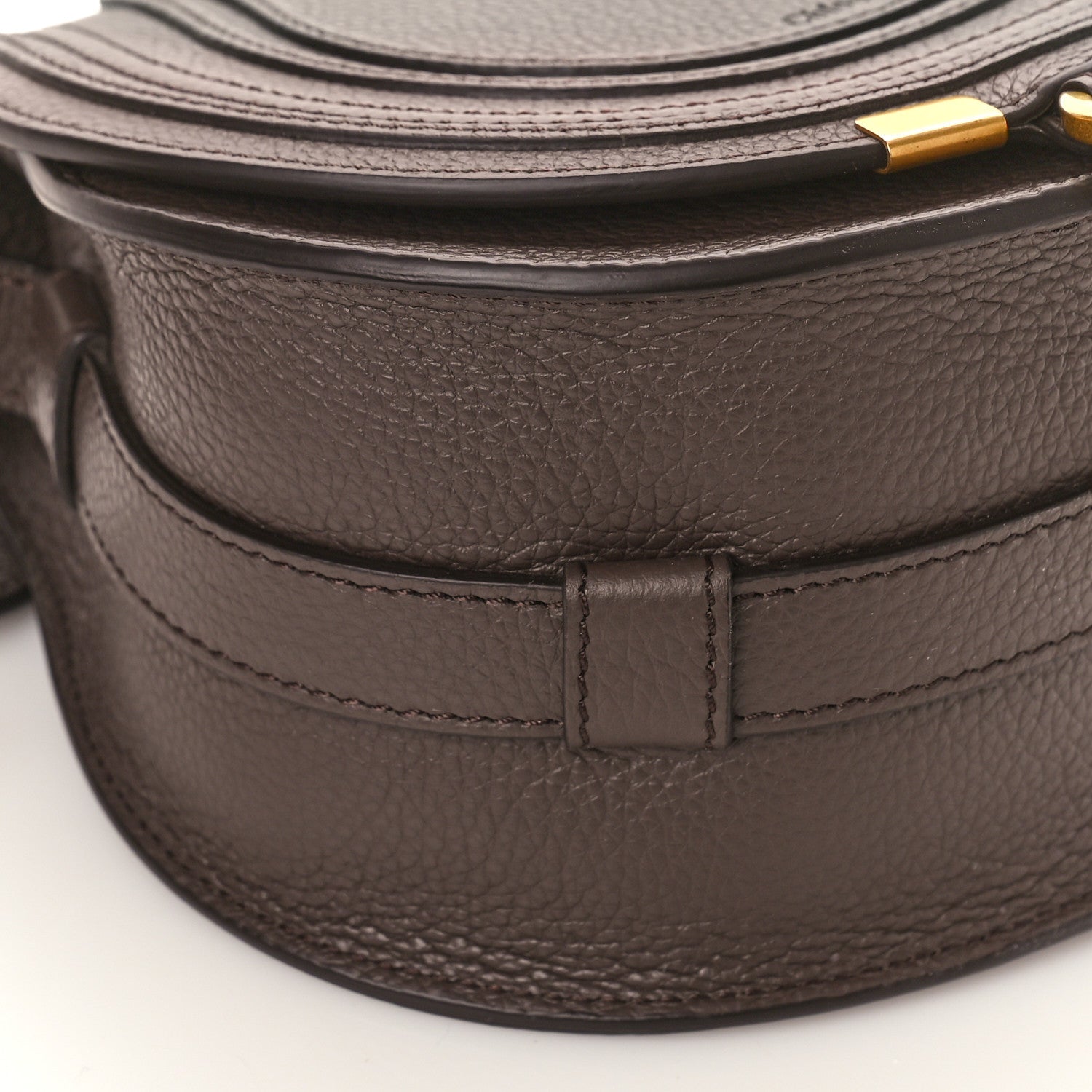 Chloe Grained Calfskin Small Marcie Saddle Bag Bold Brown 7 of 8