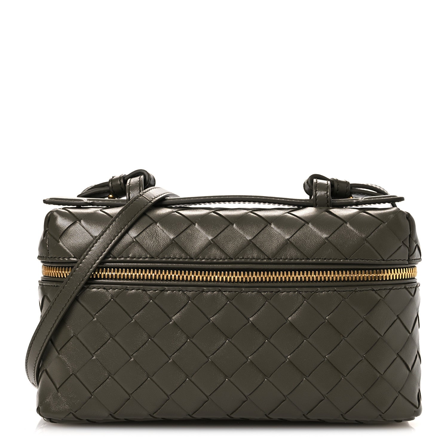 Bottega Veneta Calfskin Intrecciato Bang Bang Vanity Case Cypress 1 of 9