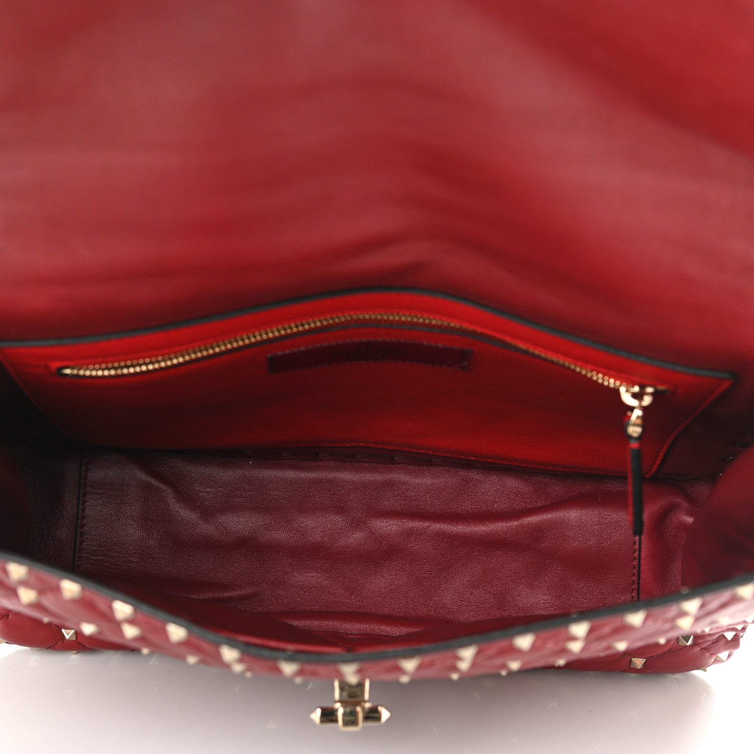 Valentino Garavani Nappa Large Rockstud Spike Shoulder Bag Rubino 5 of 9